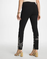 Chico's Online Black Floral Soutache Brigitte™ Slim Pull-On Ankle Pants