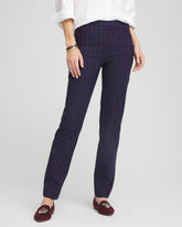 Chico's For Sale Passport Blue Shadow Stripe Brigitte™ Slim Pull-On Pants