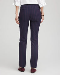 Chico's For Sale Passport Blue Shadow Stripe Brigitte™ Slim Pull-On Pants