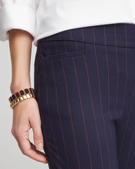 Chico's For Sale Passport Blue Shadow Stripe Brigitte™ Slim Pull-On Pants
