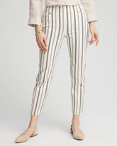 Chico's Online Ecru Brigitte™ Slub Striped Cropped Pants