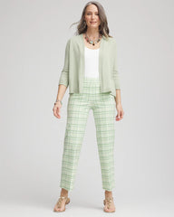 Chico's Discount Moroccan Mint Brigitte™ Wide Leg Plaid Cropped Pants