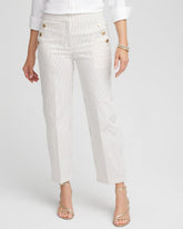 Chico's Sale Ecru Emme Striped Sailor Straight Crops