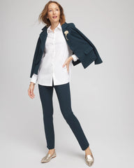 Chico's For Sale Teal Shadow Juliet Slim Trim Detail Ankle Pants