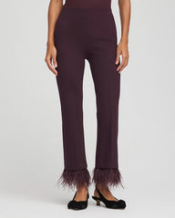 Chico's Outlet Night Bloom Juliet Feathered Flared Cropped Pants