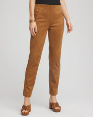 Chico's On Sale Burnt Sienna Faux Suede Juliet Slim Ankle Pants