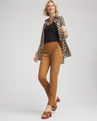 Chico's On Sale Burnt Sienna Faux Suede Juliet Slim Ankle Pants