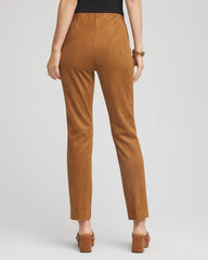 Chico's On Sale Burnt Sienna Faux Suede Juliet Slim Ankle Pants