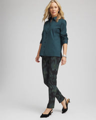 Chico's Discount Black Brinkly Blur Juliet Slim Ankle Pants