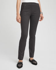 Chico's Discount Black Juliet Tonal Check Ankle Pants