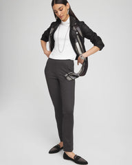Chico's Discount Black Juliet Tonal Check Ankle Pants