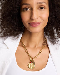 Chico's Outlet Mixed Metals Cancer Zodiac Charm Pendant