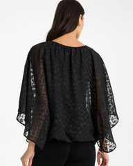 Chico's Discount Travelers Black Travelers™ Bubble Hem Top