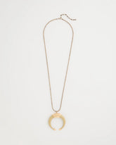 Chico's Discount Neutral Long Horn Pendant Necklace