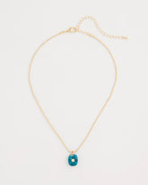 Chico's Outlet Teal Genuine Jade Stone Pendant Necklace