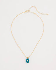Chico's Outlet Teal Genuine Jade Stone Pendant Necklace