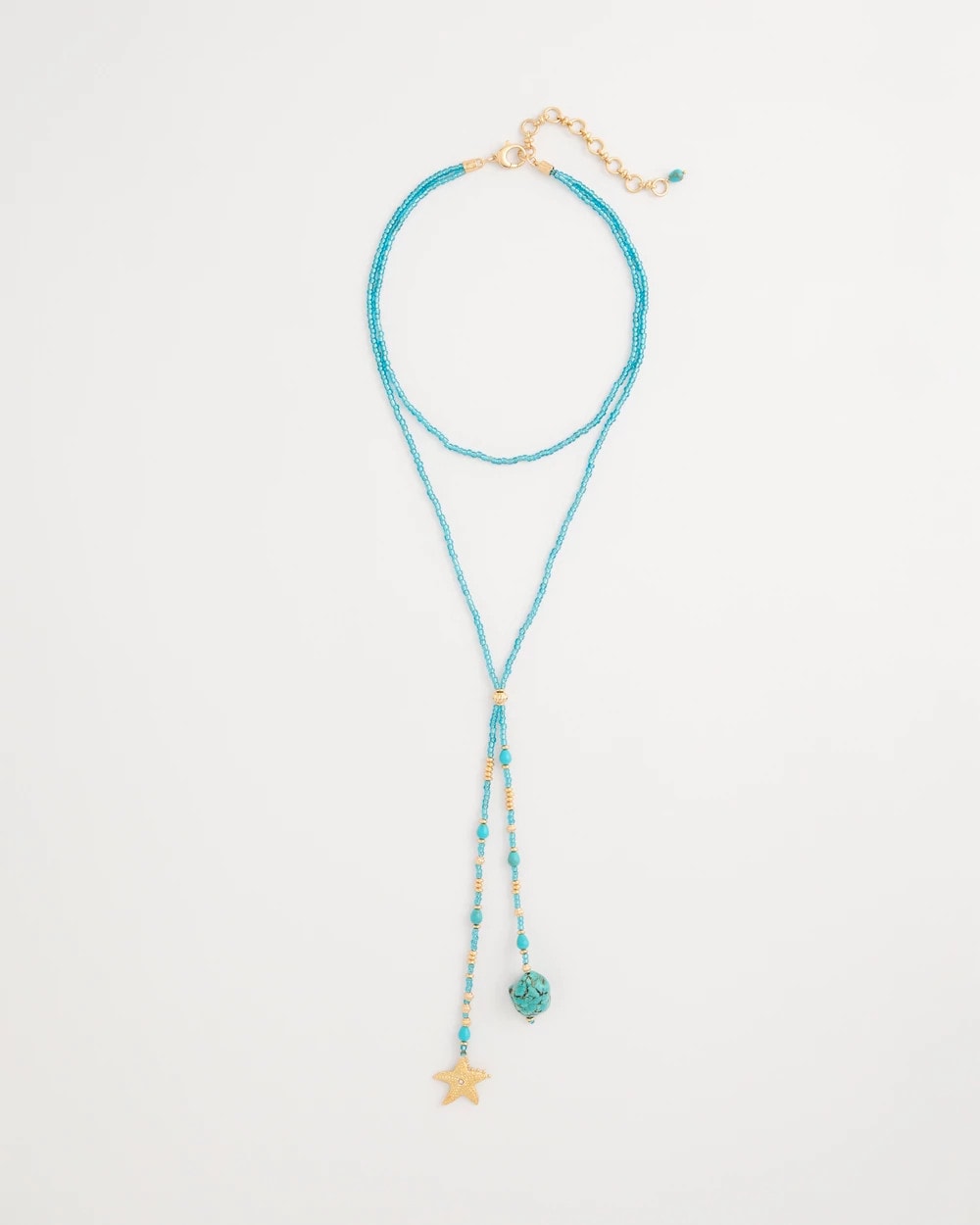 Chico's On Sale Teal Genuine Turquoise Stone Y-Necklace