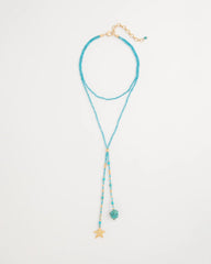 Chico's On Sale Teal Genuine Turquoise Stone Y-Necklace