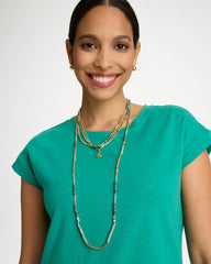 Chico's Online Green Beaded Long Necklace