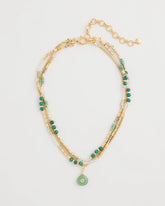 Chico's Discount Green Aventurine Stone Pendant Necklace