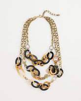 Chico's Outlet Neutral Triple Strand Convertible Resin Necklace