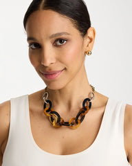 Chico's Outlet Neutral Triple Strand Convertible Resin Necklace