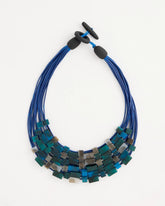 Chico's On Sale Blue Multi Chico's Originals Resin Square Corded Necklace