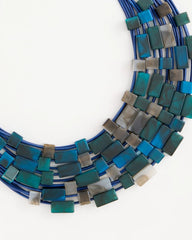 Chico's On Sale Blue Multi Chico's Originals Resin Square Corded Necklace