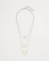 Chico's For Sale Mixed Metals Mixed Metal Triple Circle Pendant Necklace