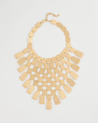 Chico's Outlet Gold Chico's Originals Hammered Bib Necklace