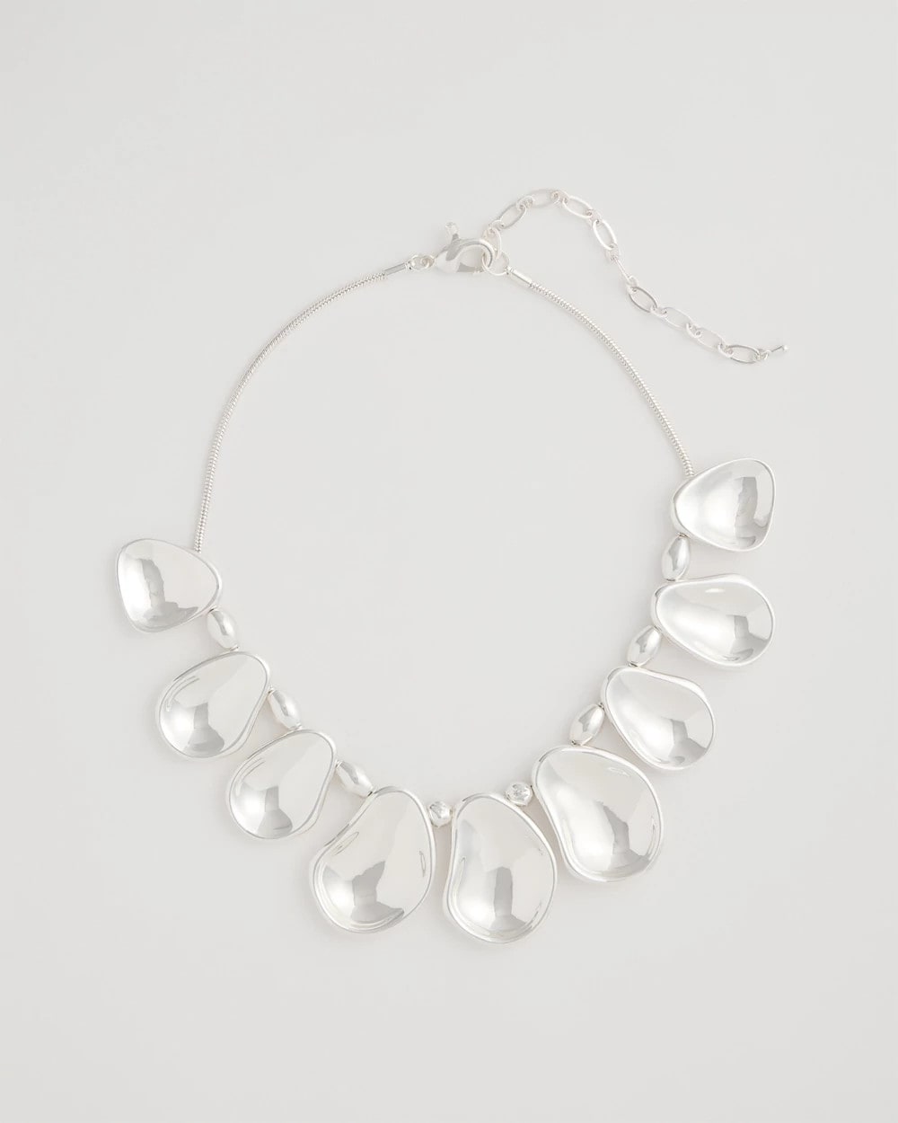 Chico's On Sale Silver Shiny Silvertone Bib Necklace