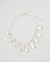 Chico's On Sale Silver Shiny Silvertone Bib Necklace