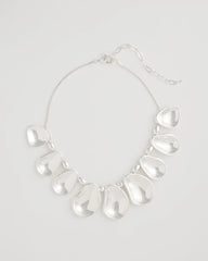 Chico's On Sale Silver Shiny Silvertone Bib Necklace