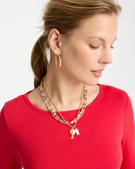 Chico's Online Neutral Neutral Jasper Shell Short Necklace