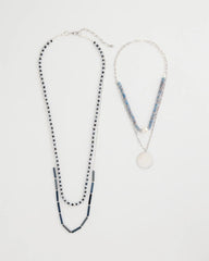Chico's Outlet Blue Siren Pendant Layered Necklace
