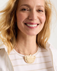 Chico's For Sale Gold White Enamel Collar Necklace