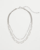 Chico's Online Silver Pearlescent Bead Ball Short Necklace