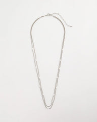 Chico's Discount Silver Pearlescent Bead Ball Long Necklace