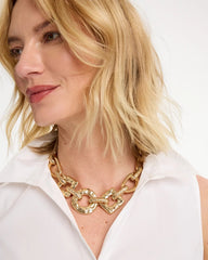 Chico's Discount Gold Chunky Collar Necklace