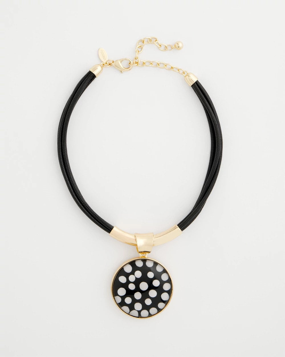 Chico's Online Black/White Polka Dot Pendant Necklace