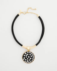 Chico's Online Black/White Polka Dot Pendant Necklace