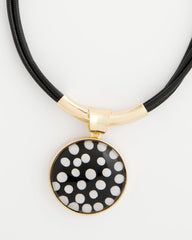 Chico's Online Black/White Polka Dot Pendant Necklace