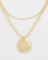 Chico's Outlet Gold Short Gold Ball Chain Pendant