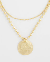 Chico's Outlet Gold Short Gold Ball Chain Pendant