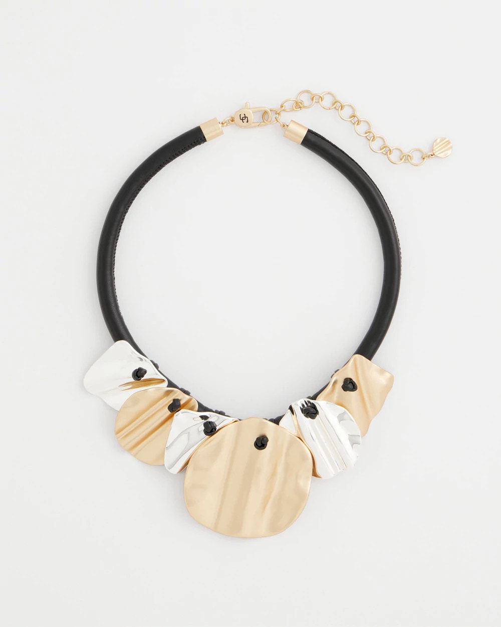 Chico's On Sale Mixed Metals Crinkle Mixed Metal Bib Necklace