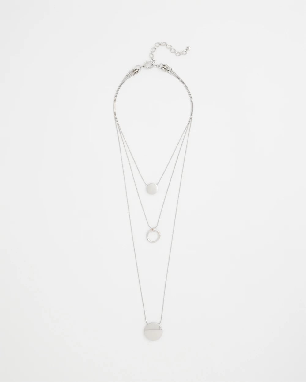 Chico's Discount Silver Silver Triple Pendant Necklace