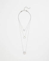 Chico's Discount Silver Silver Triple Pendant Necklace