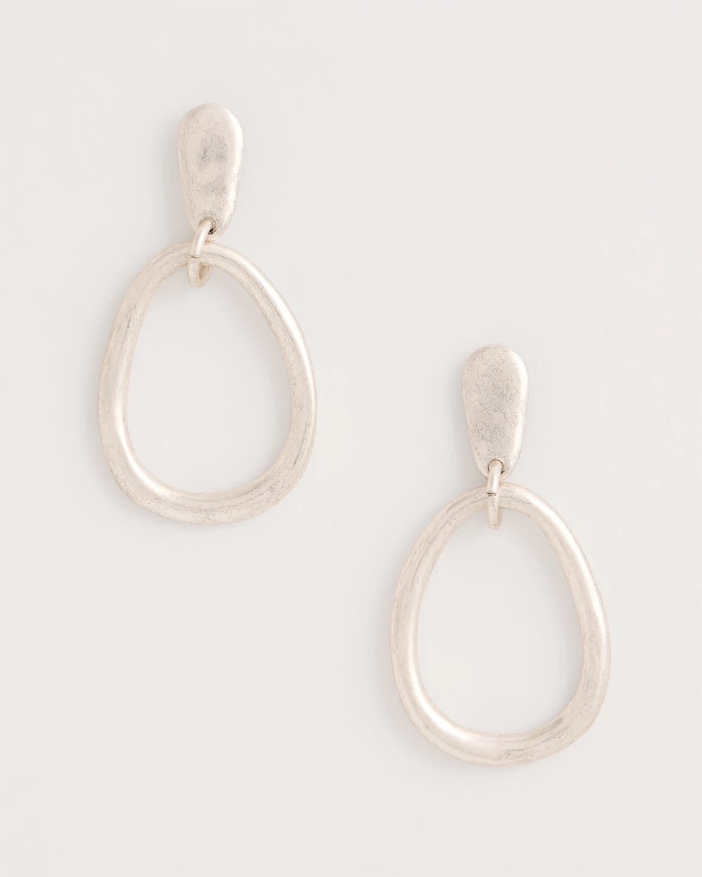 Chico's Online Silver Silvertone Open Circle Drop Earrings