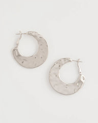 Chico's Online Silver Hammered Hoop Earrings
