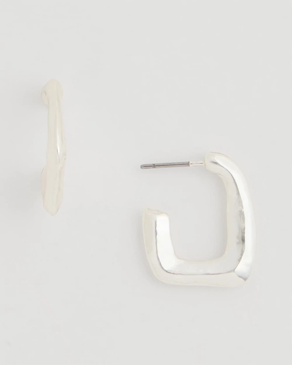 Chico's Discount Silver Mini Silvertone Square Earrings